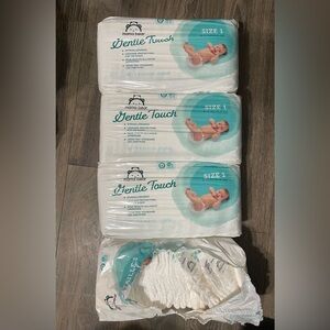 Mama Bear Gentle Touch Diapers Size 1 3 .75 packs hypoallergenic skin dermatolog